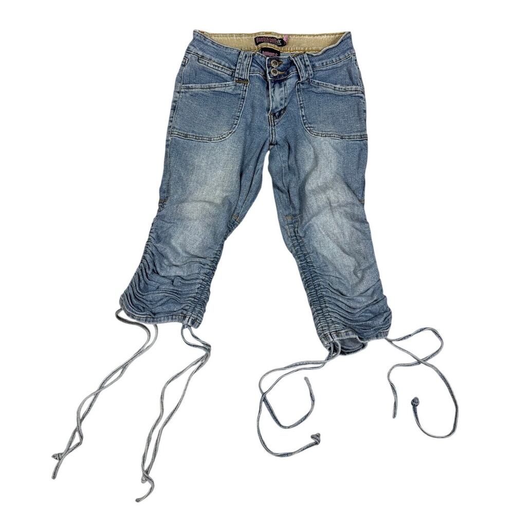 2000s Bubblegum Junior Womens Size 5/6 Denim Cinch Capri Pants y2k